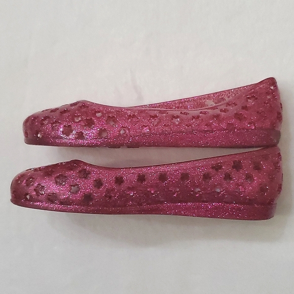 Pretty Gymboree Pink Glitter Jelly Shoes Flats Toddler Girls Size 10 - Picture 8 of 10